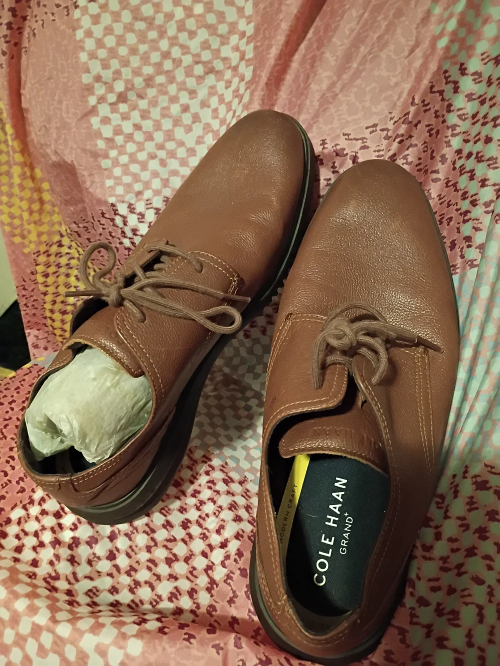 Cole Haan Men’s Tan Leather Lace-Up Boat Shoes